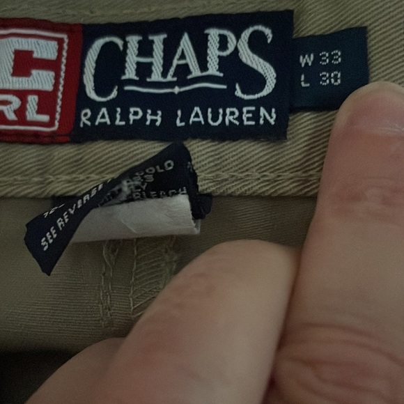 Mens Chaps Pleated Khaki Pants Size 33 x 30 Great Condition - Picture 5 of 5